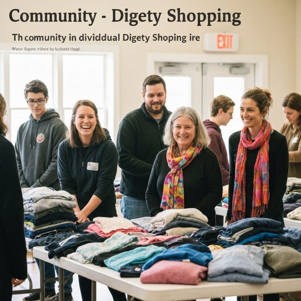 Community dignity shopping event with volunteers and attendees